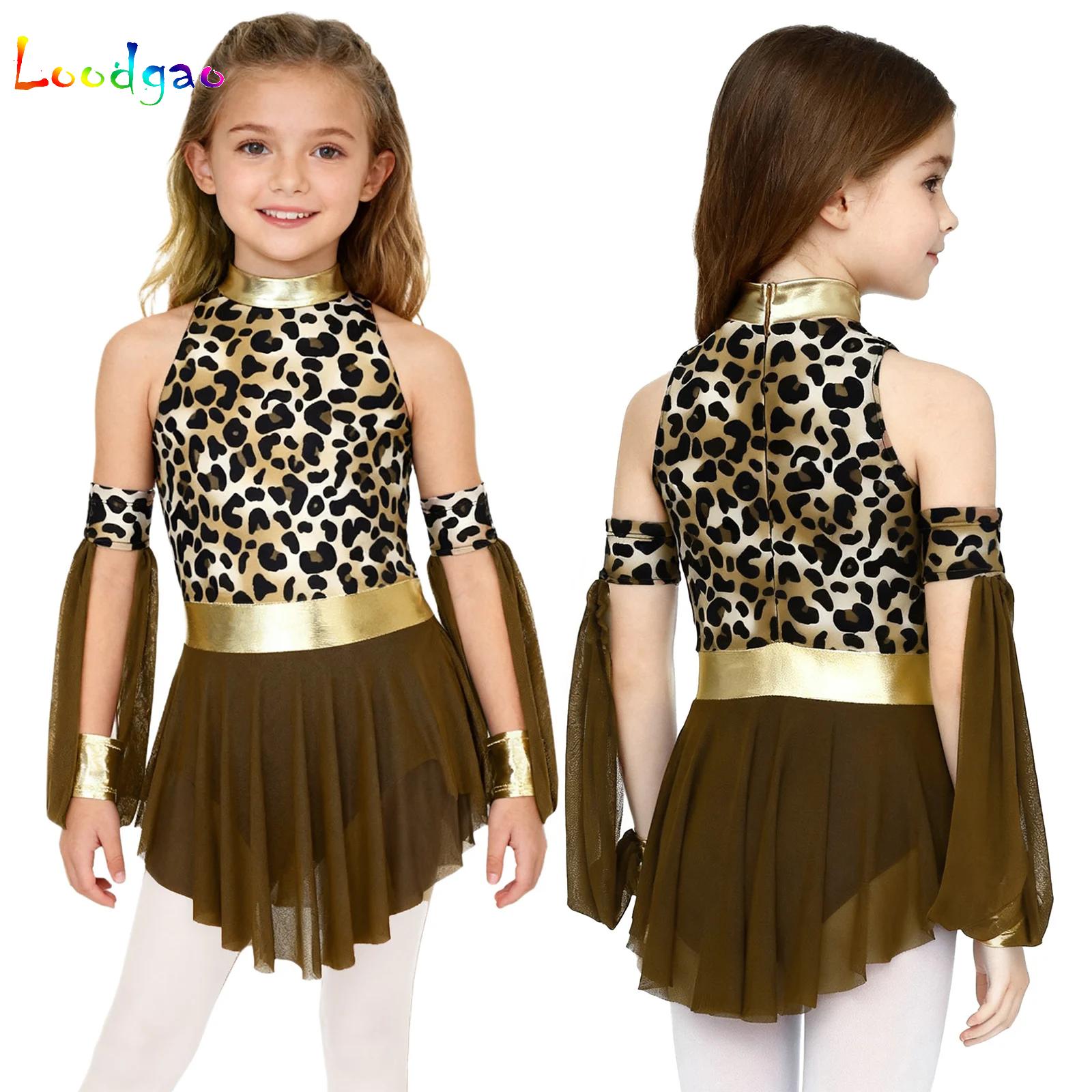 Summer Clothing Set For Girls - キッズ レオパード サベージ ケイブマン クロウズ 先史時代のインドの衣装
