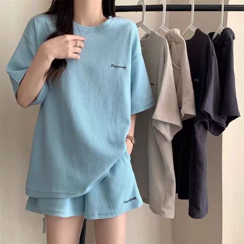 Summer Clothing Set For Girls - 若い女の子向けの夏用ゆったり半袖ショートパンツセット、女性学生向けルーズフィットレディーススポーティーツーピースセット、女性用カジュアルスリムフィット衣装