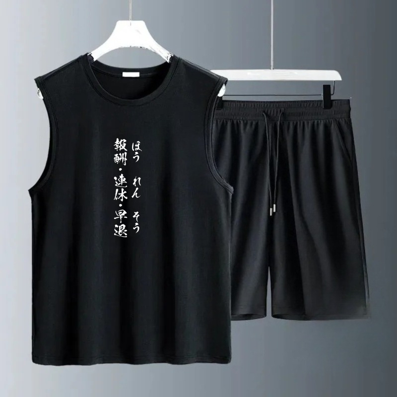 Summer Clothing For A Beach - メンズタンクトップセット 2026年夏 速乾性 メンズセット クルーネック ビーチウェア