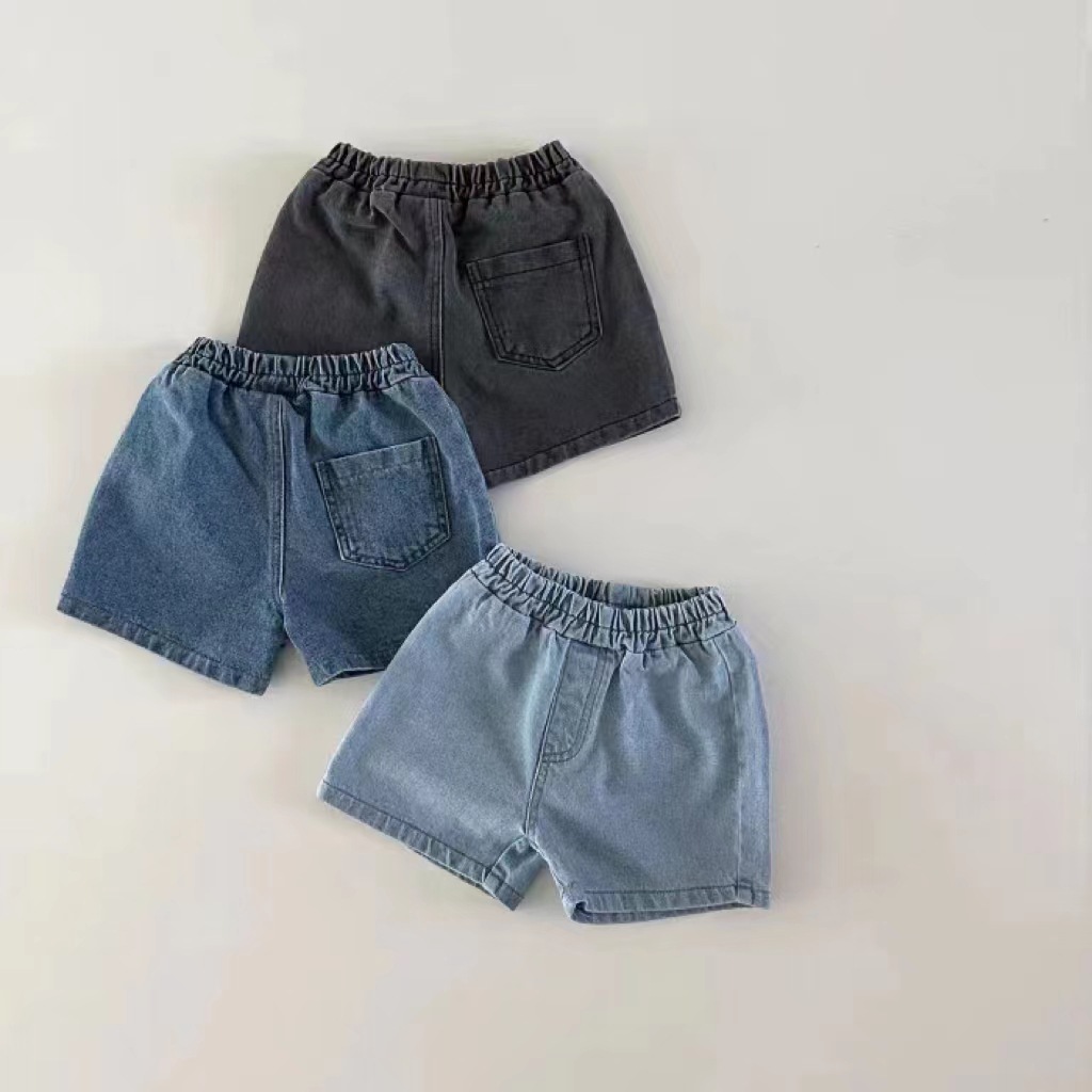 Summer Clothing Newborn - 男の子と女の子のためのデニムショーツ,子供のための新しい無地の夏服