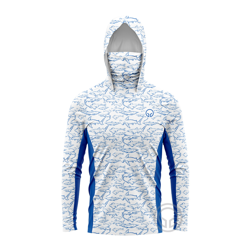 Rash Guard Long Sleeve - 新しい釣り服夏屋外ジャージ男性長袖 T シャツ衣類太陽紫外線保護通気性フード付き釣り服