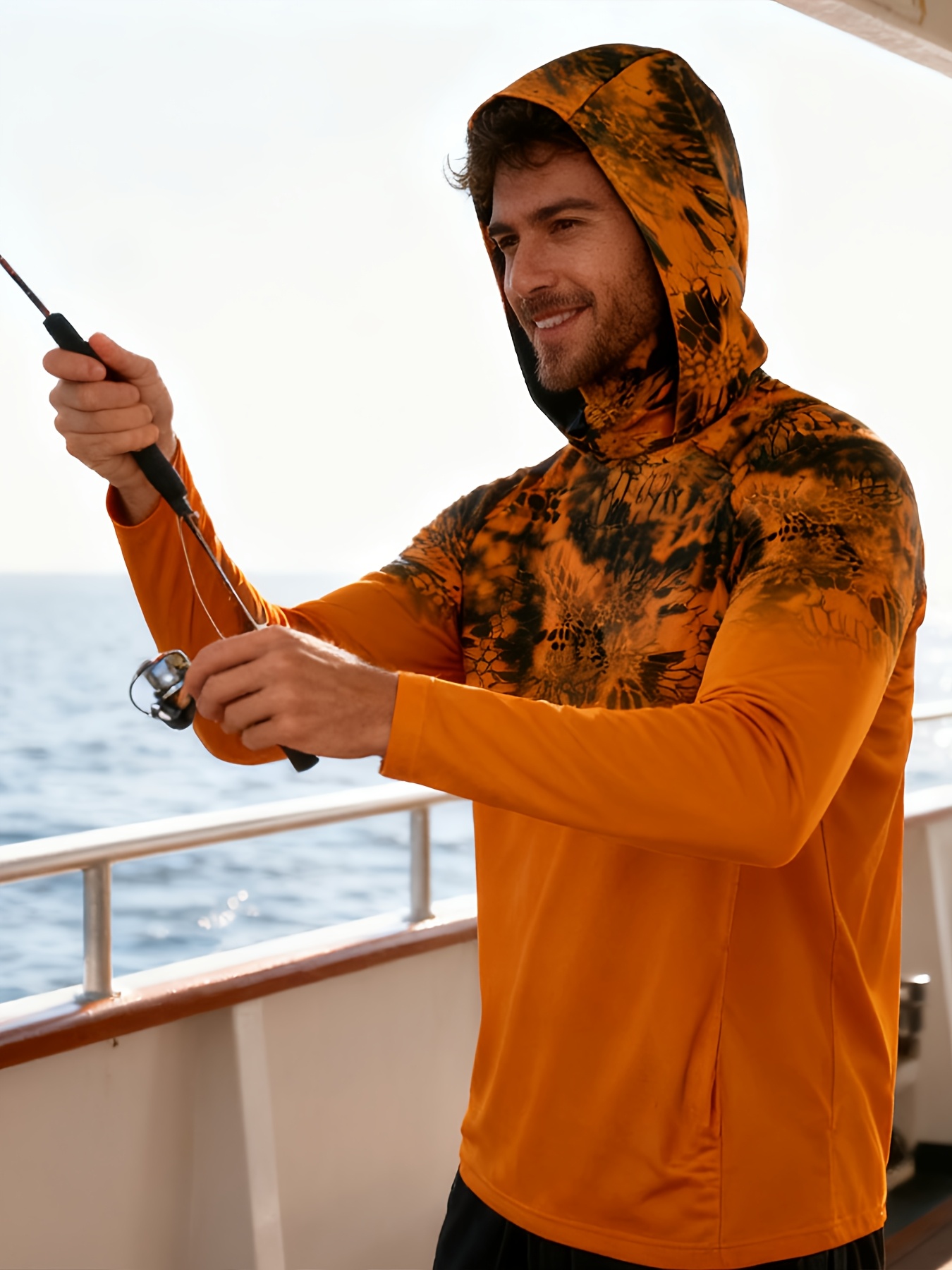 Summer Clothing For A Beach - 2026年新モデル UVカット長袖フード付きフィッシングシャツ - UVカットフィッシングマスク付き衣類