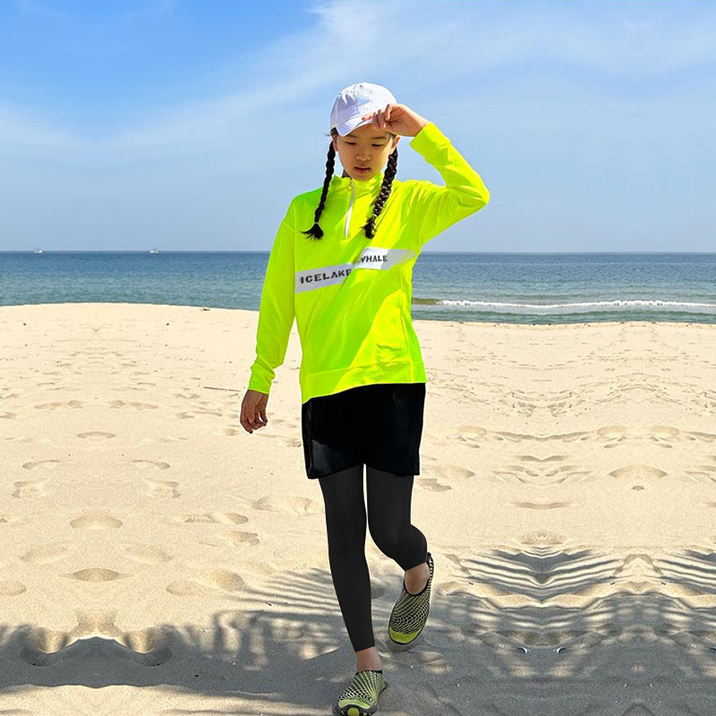 ネオンカラーのスリーピース水着,長袖,女の子と男の子のための - Rash Guard Long Sleeve のレビューと価格