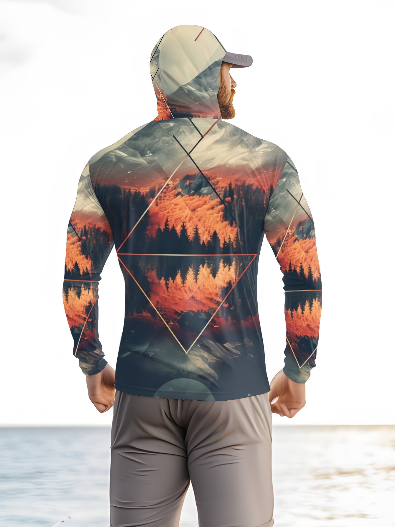 アウトドアメンズフィッシングフーディー、内蔵フェイスマスク、 - Summer Clothing Trends のレビューと価格