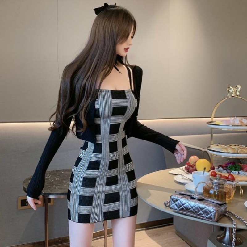 女性用長袖ニット衣装,ヴィンテージ服,トップとボトム,ストラ - Summer Clothing Fabric のレビューと価格