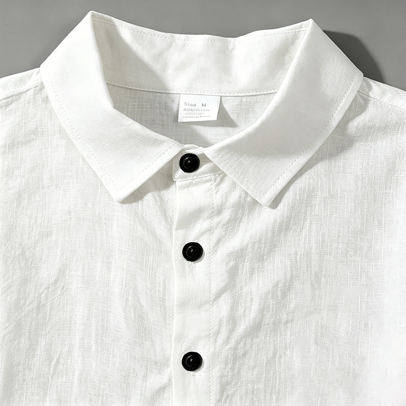 男性リネンツーピース衣装半袖ラペルボタンシャツ弾性ドロースト - Summer Clothing Trends のレビューと価格