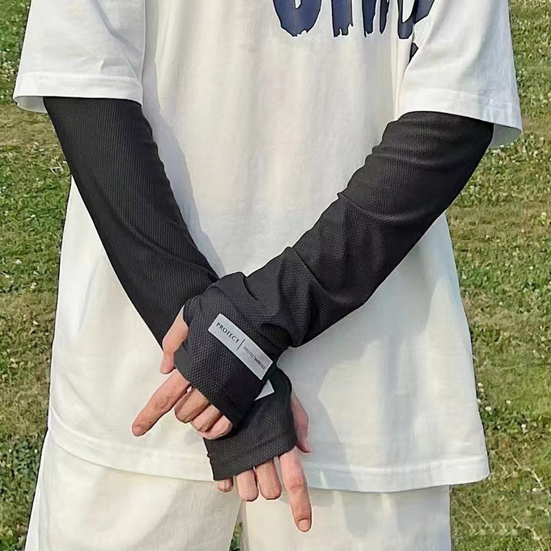 UV ソーラーアームスリーブ男性サイクリングマスク長袖アイス - Rash Guard Long Sleeve のレビューと価格