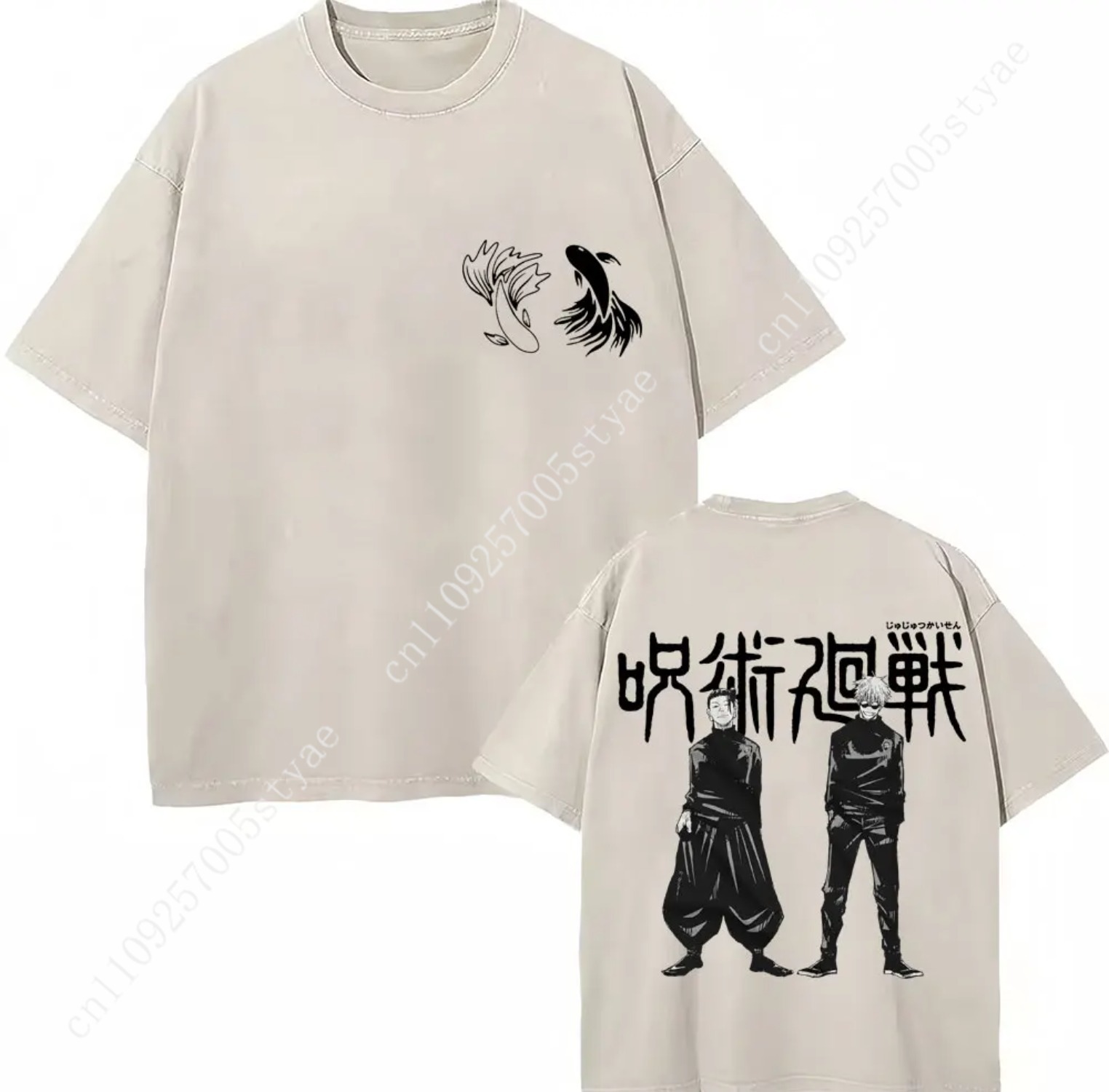 日本アニメ呪術廻戦ウォッシュドTシャツ五条悟ゲトスグールTシ - Summer Quilt のレビューと価格