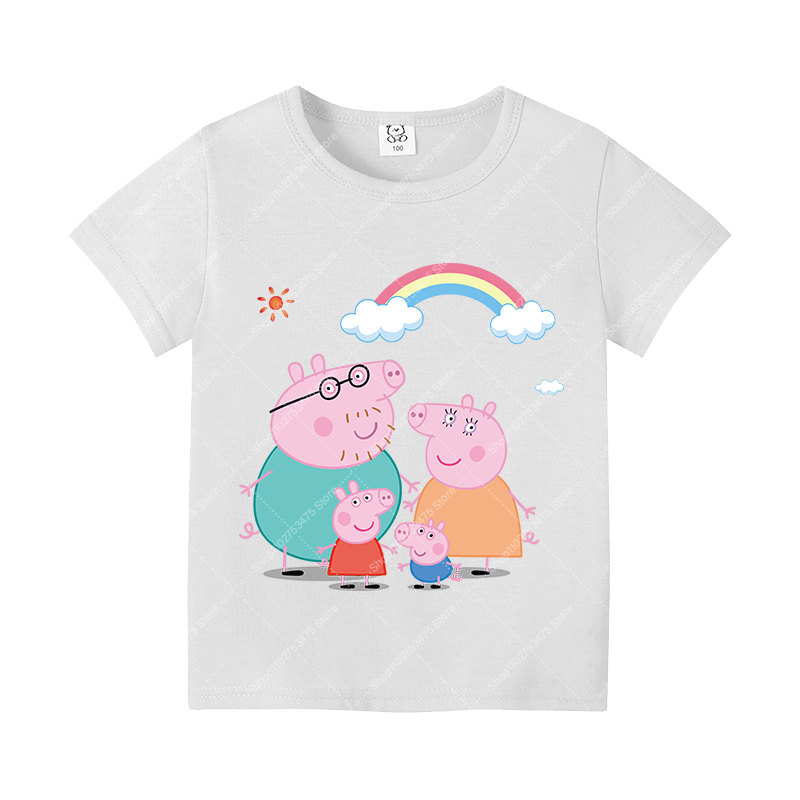 キッズガールかわいい綿 Tシャツ夏服漫画ペッパピッグプリント - Summer Clothing Girl のレビューと価格