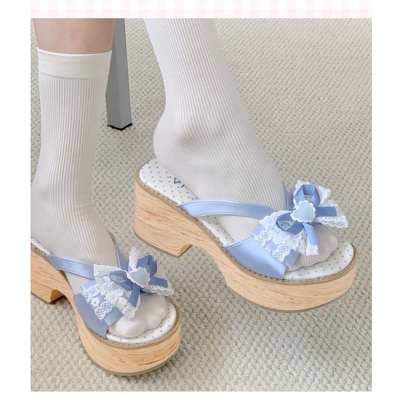 スイートボウ木目調厚底プラットフォームスリッパ女性用夏和風快 - Summer Clothing Fabric のレビューと価格