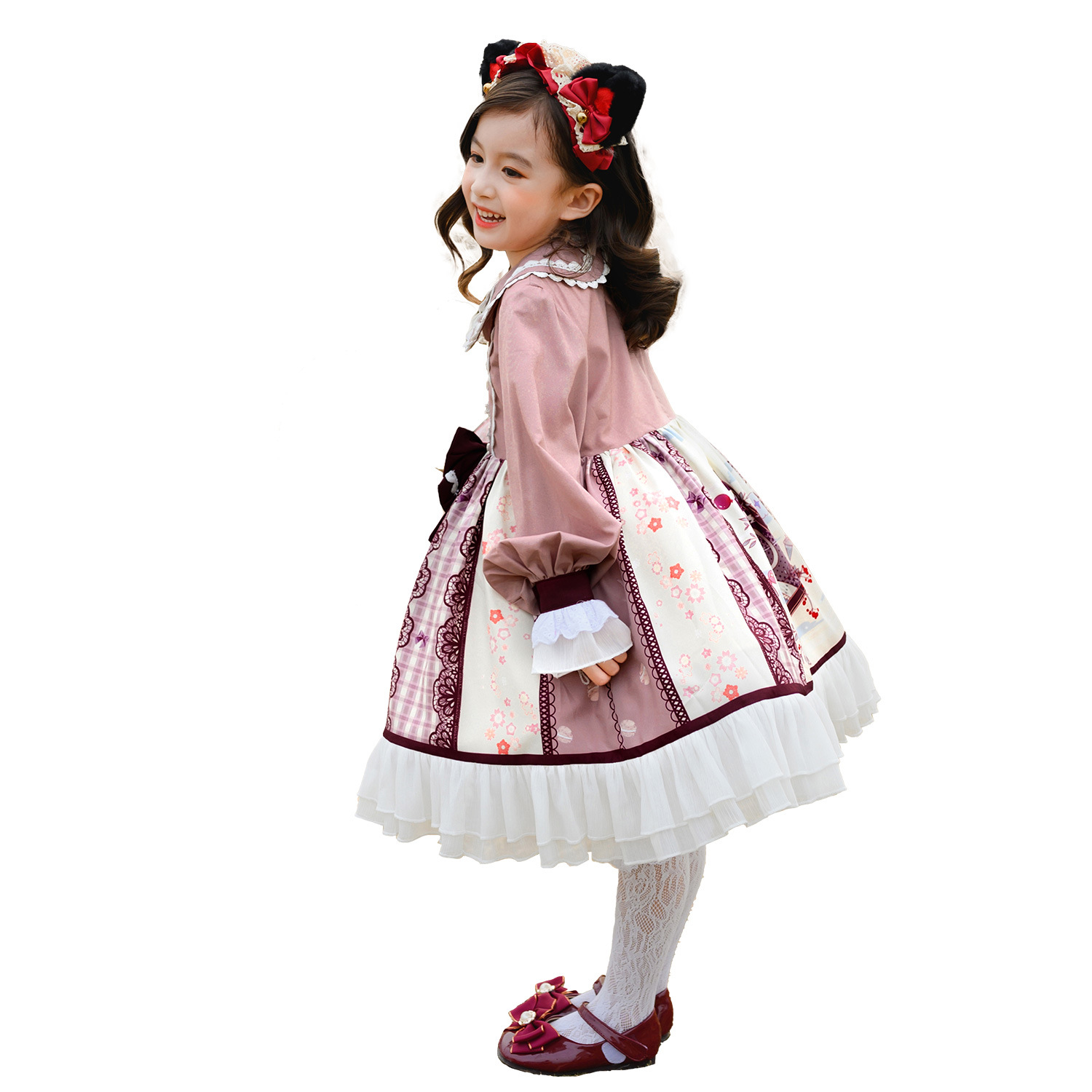 子供用ロリータ服長袖プリンセスドレス春夏フルセットドレスロリ - Summer Clothing Set For Girls のレビューと価格