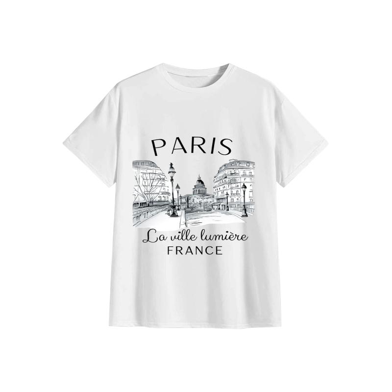 90年代 Tシャツ パリ レディース プリント Tシャツ ガ - Summer Clothing In Paris のレビューと価格