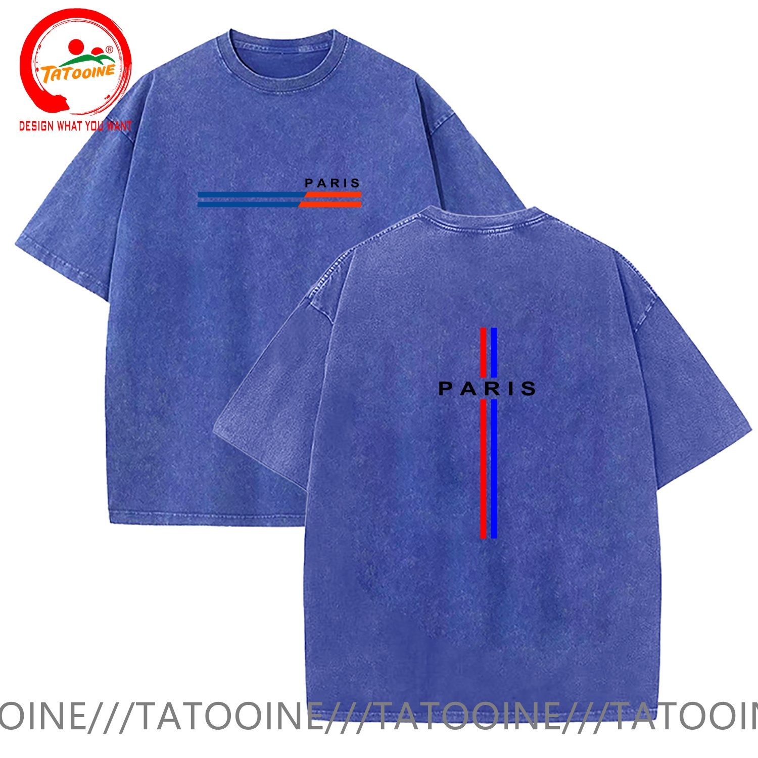 ヴィンテージウォッシュドコットン Tシャツ面白いデザイナーパ - Summer Clothing In Paris のレビューと価格
