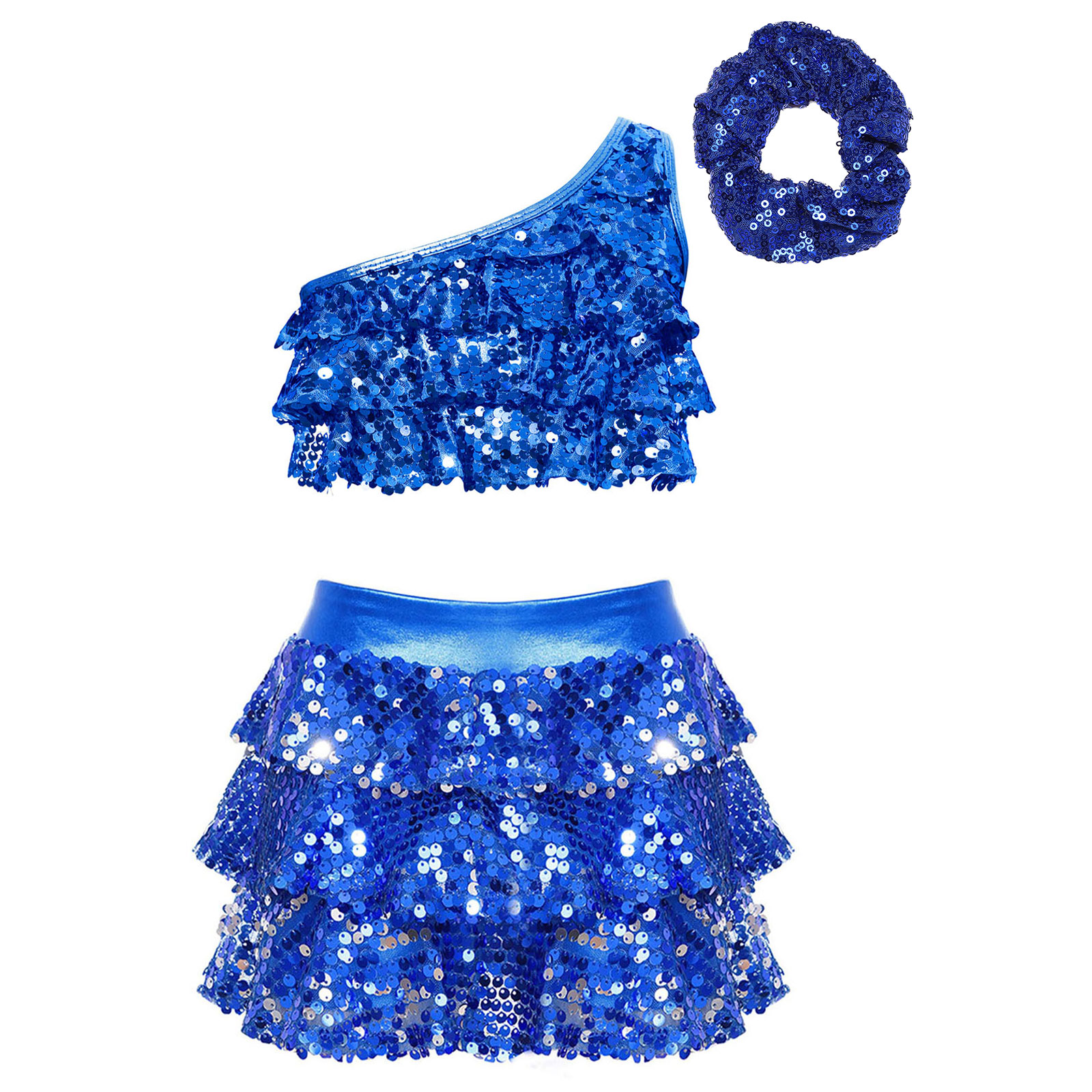 キッズガールズ光沢のあるスパンコールラテンジャズダンス衣装パ - Summer Clothing Set For Girls のレビューと価格