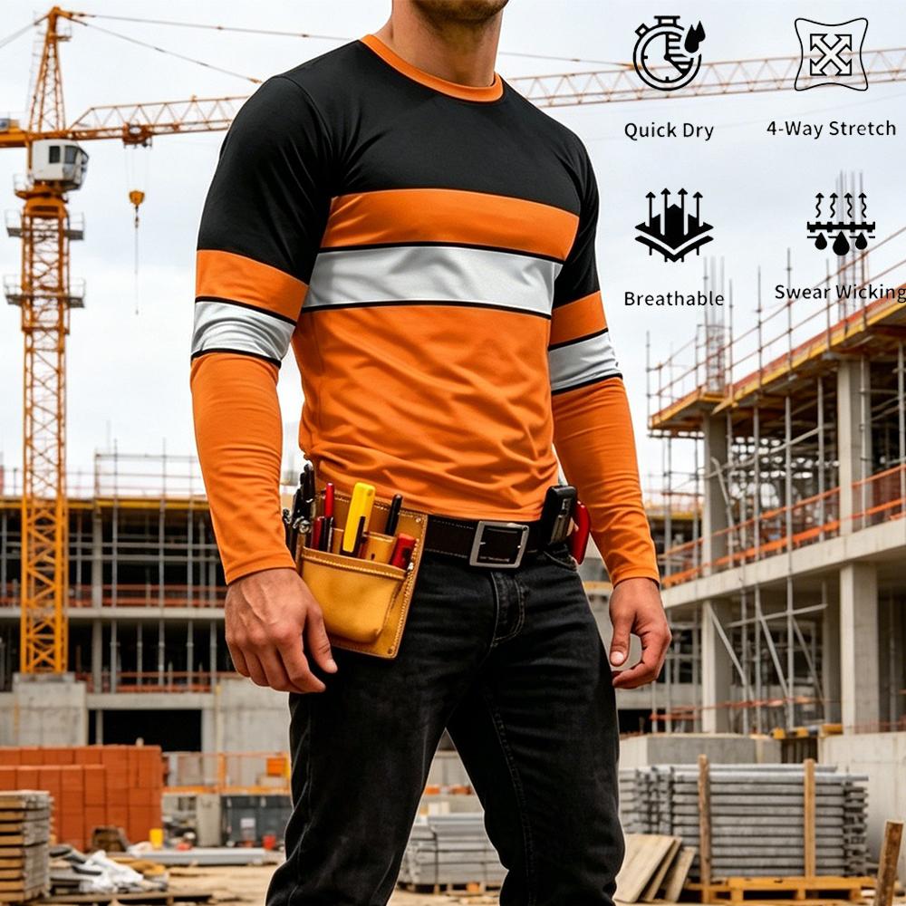 秋の高品質明るい色のストライプ作業服メンズ長袖 Tシャツ通気 - Summer Clothing Trends のレビューと価格